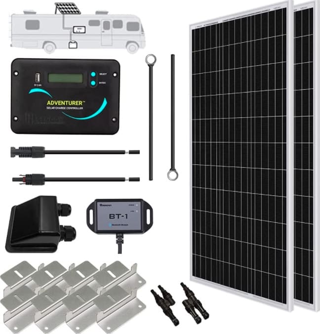 renogy 100 watts 12 volts monocrystalline solar starter kit